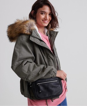 Superdry Delwen Chunky Strap Cross Body Női Táska Fekete | QRPUH4962